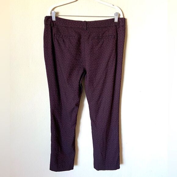 Mario Serrani Black Purple Pants Srtaight Leg Mid Rise Stretch Size 14 - Picture 6 of 10